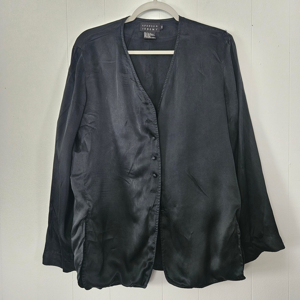 Womens 100% Silk Blouse Button Down Shirt Elegant Professional Office